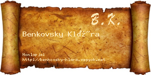 Benkovsky Klára névjegykártya